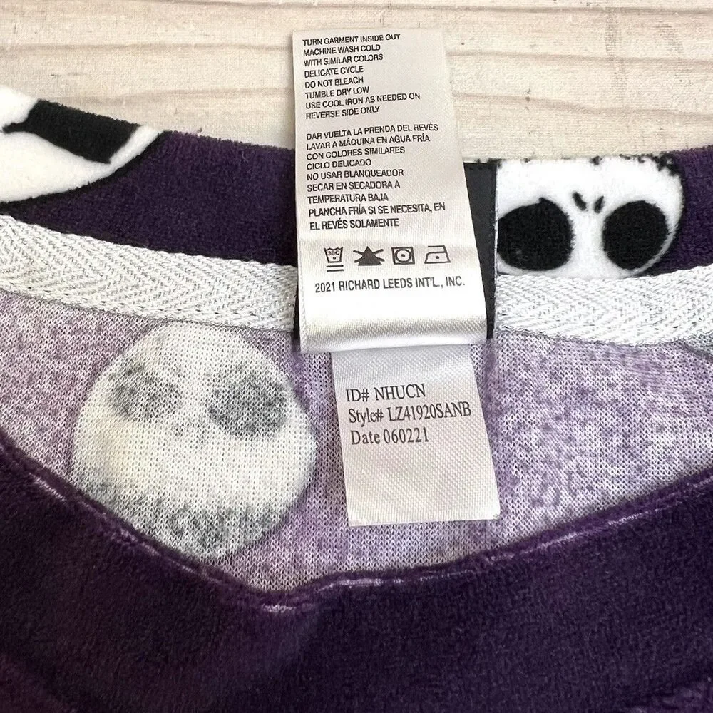 “Nightmare Before Coffee” Christmas Disney Womens S Purple Pajama Top Sleepwear - Picture 7 of 12